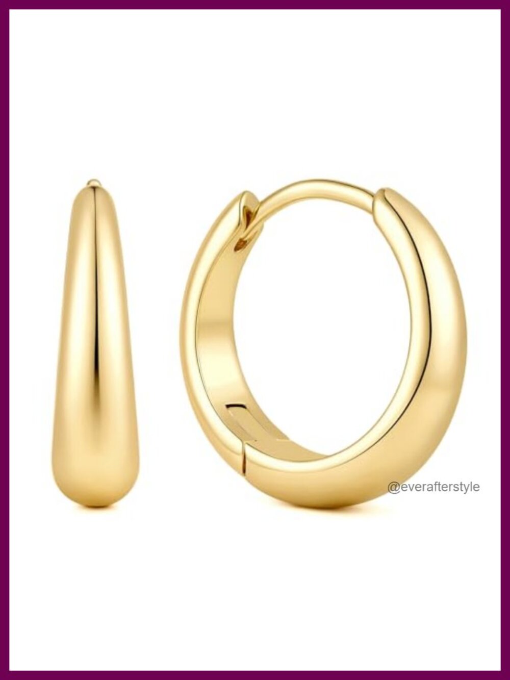 14k Gold Plated Hoop Earrings for Women Curve Design